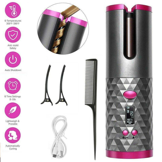 Electric LCD Display Cordless Hair Curler